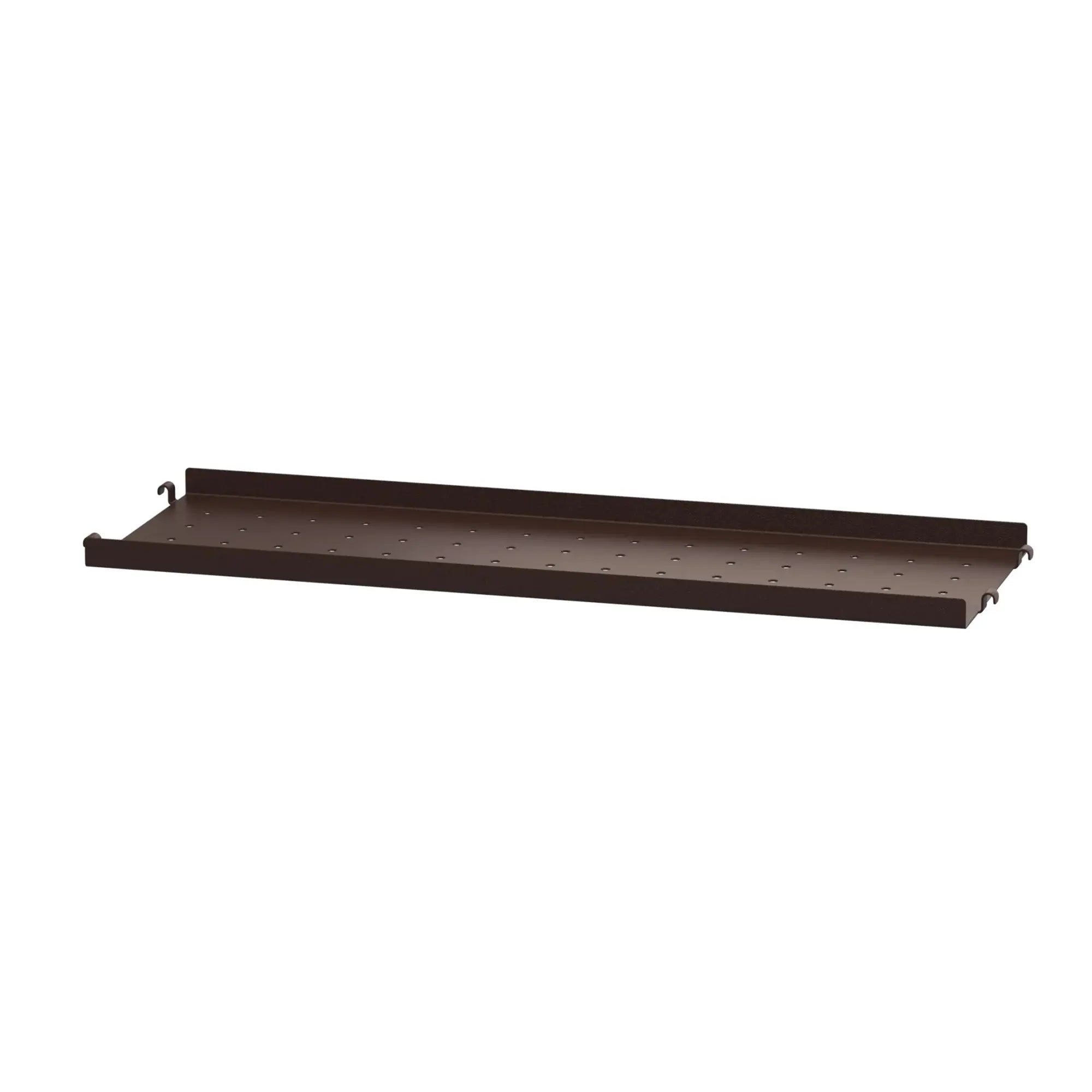 String System metallihylly matala reuna 58x20 tummanruskea String Furniture