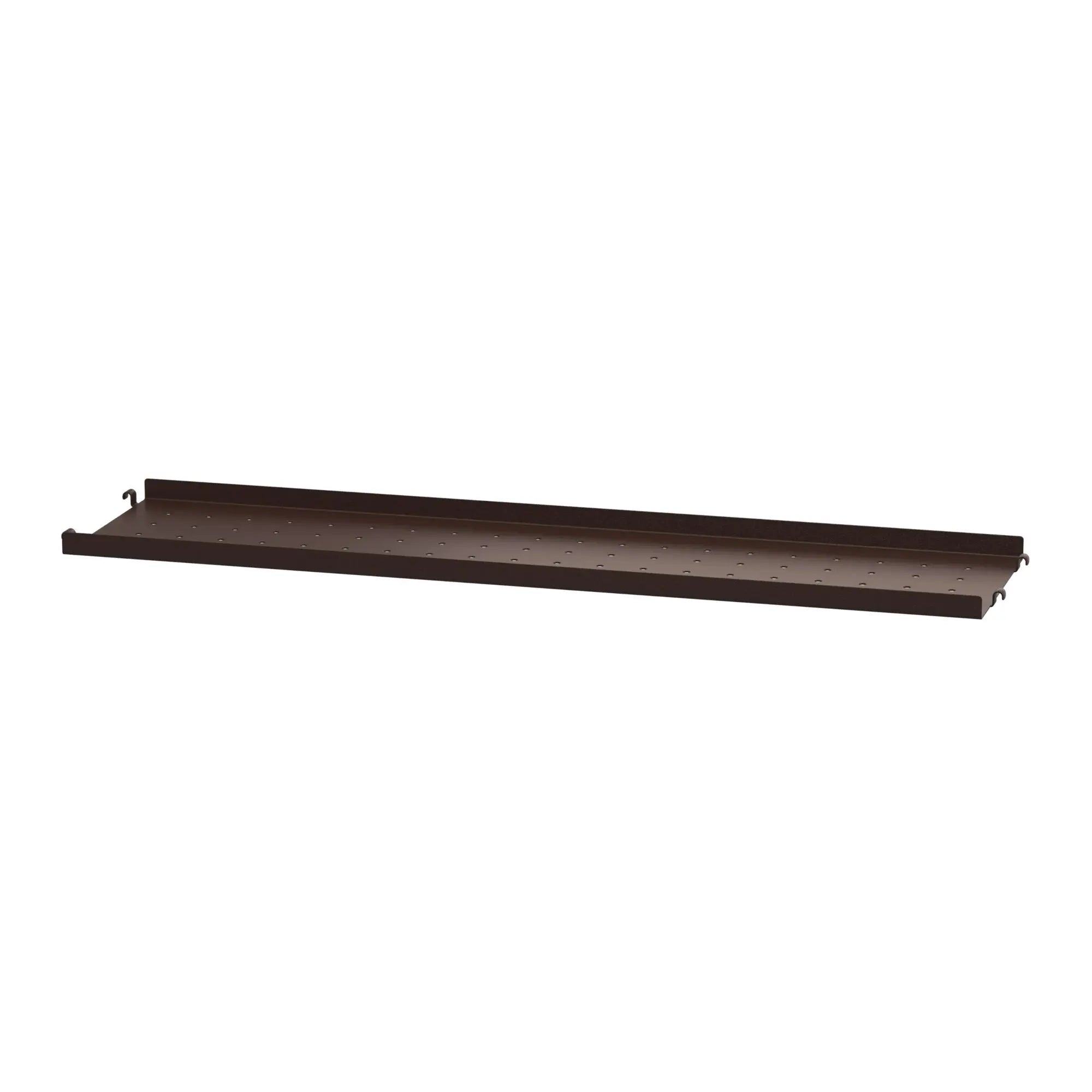 String System metallihylly matala reuna 78x20 tummanruskea String Furniture