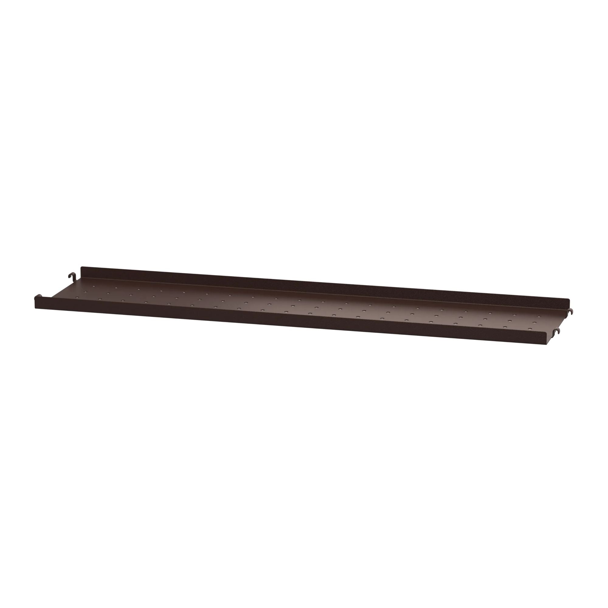 String System metallihylly matala reuna 78x20 tummanruskea String Furniture