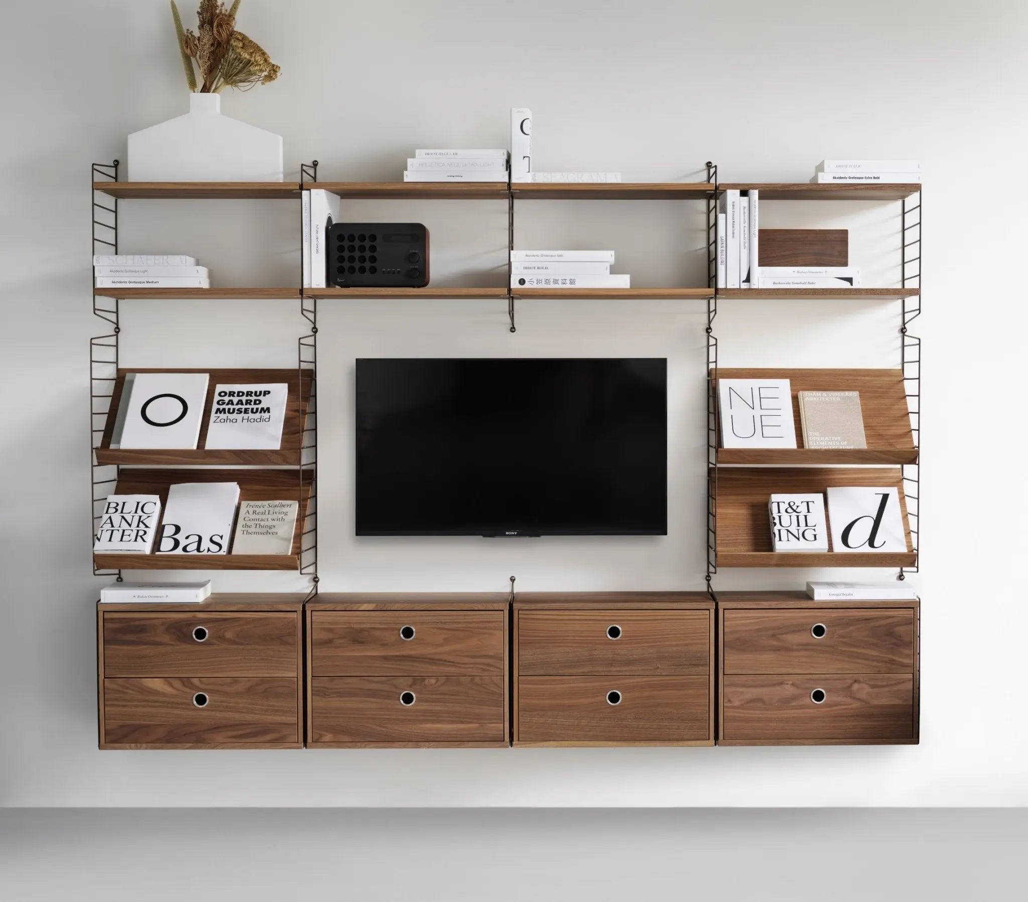 String System umpinainen lehtihylly 58cm pähkinä - Laatukaluste