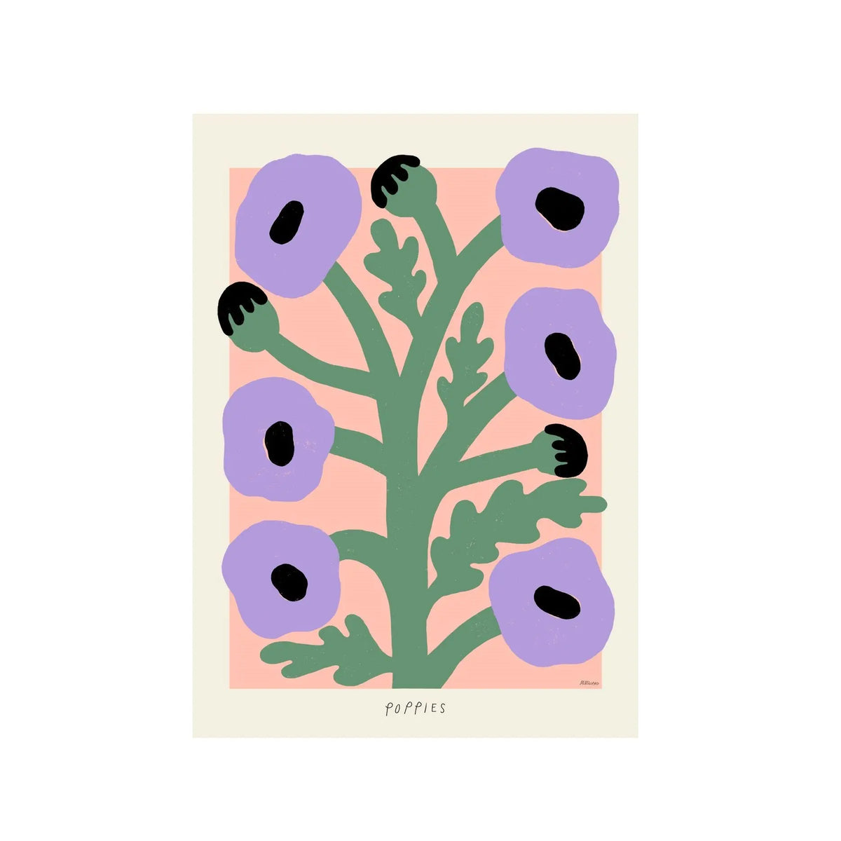 The Poster Club Purple Poppies juliste The Poster Club