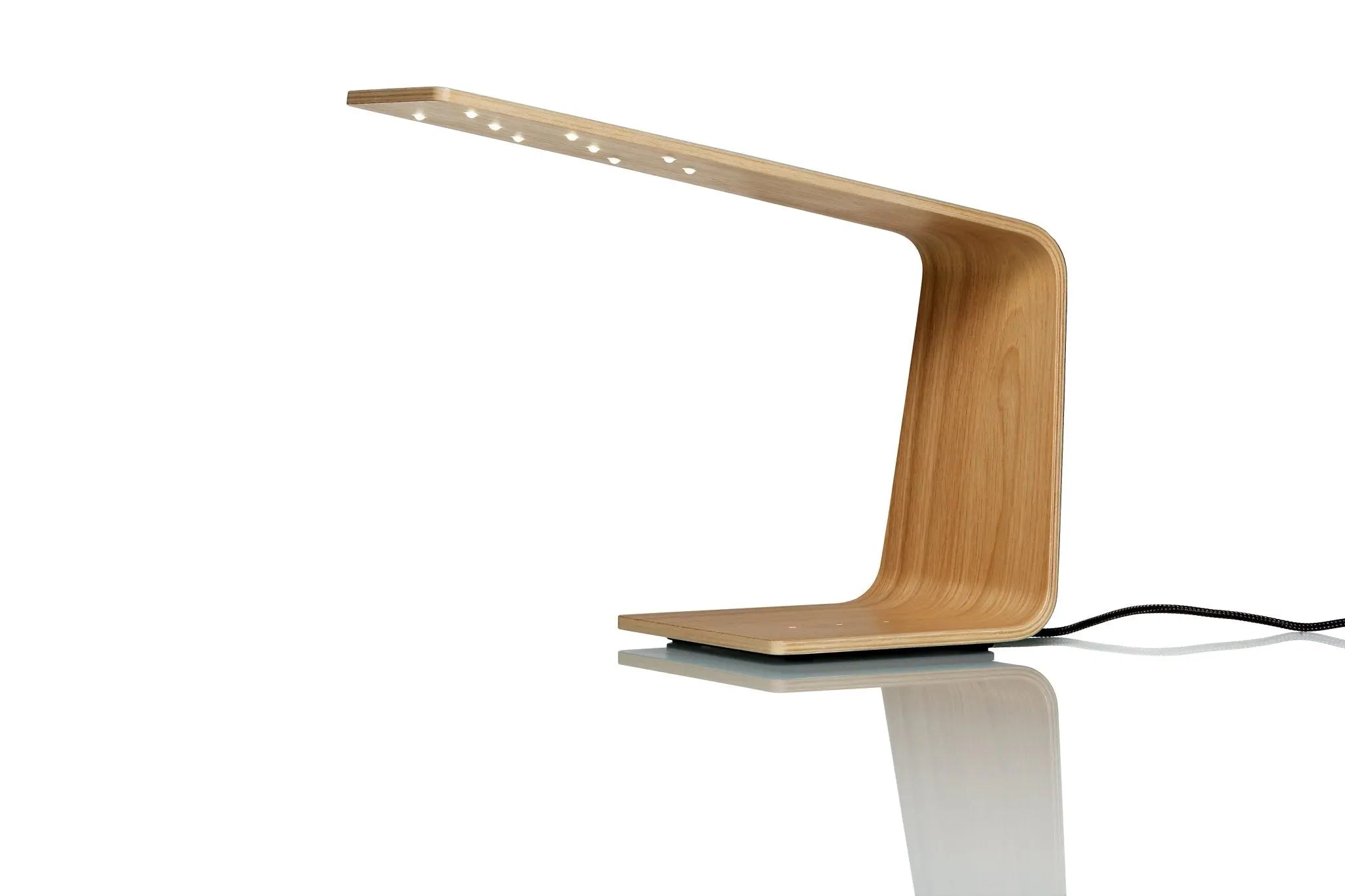 Tunto LED1 pöytävalaisin musta/tammi - Laatukaluste