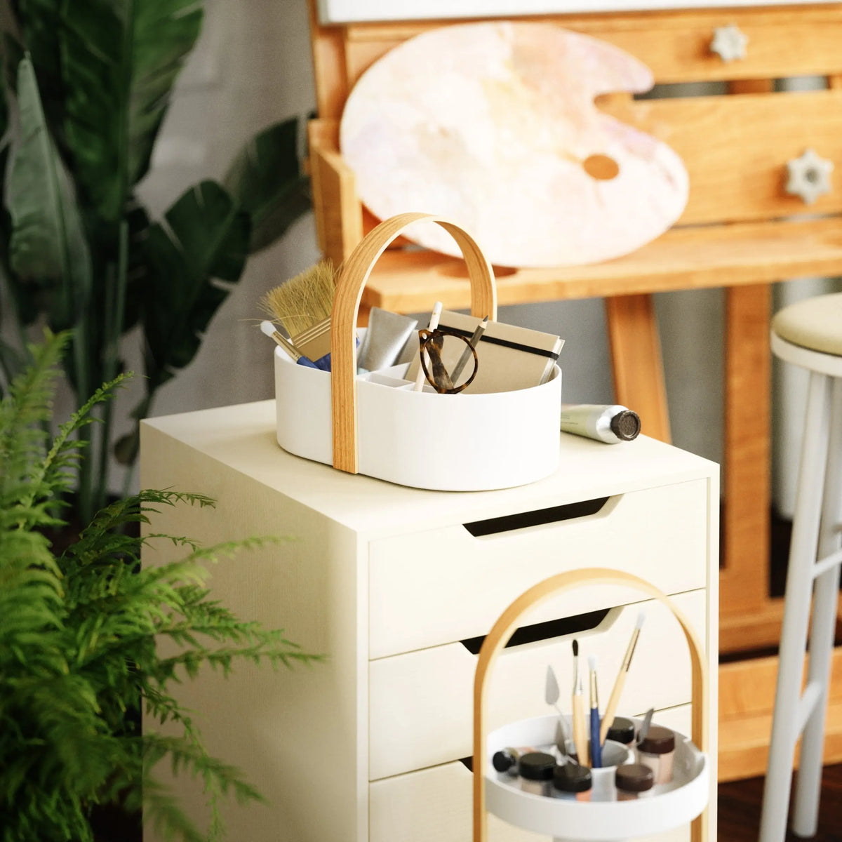 Umbra Bellwood Caddy säilytin valkoinen/natural Umbra