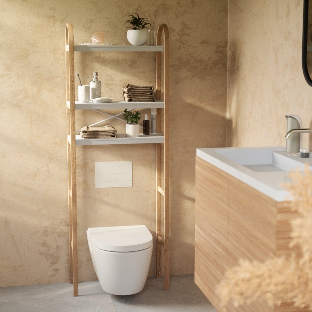 Umbra Bellwood hylly WC-istuimen ylle valkoinen/natural - Laatukaluste