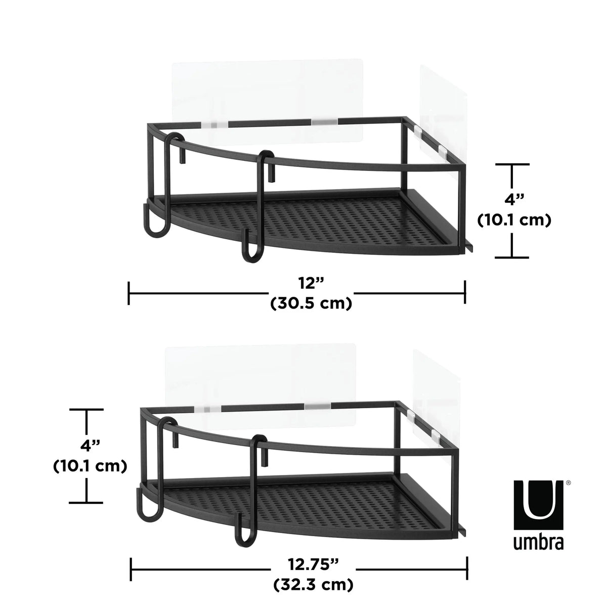 Umbra Cubiko kulmasuihkuhylly musta 2kpl Umbra