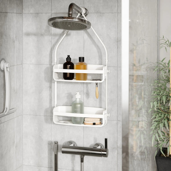 Umbra Flex Caddy kaksitasoinen suihkuhylly valkoinen Umbra