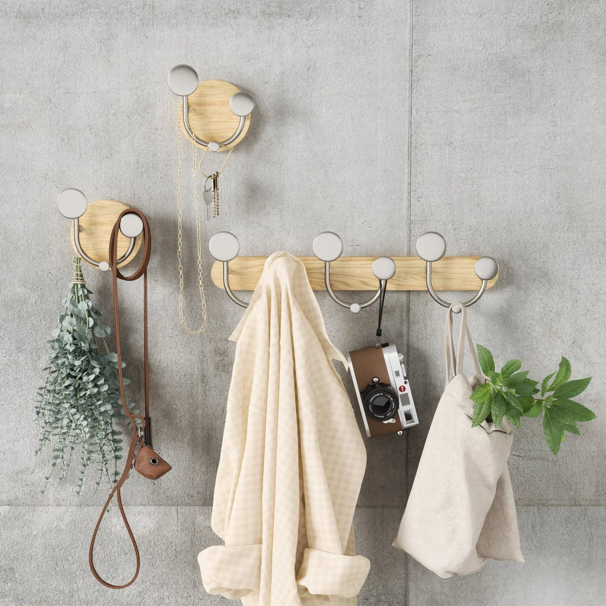 Umbra Melody Valet naulakko natural - Laatukaluste