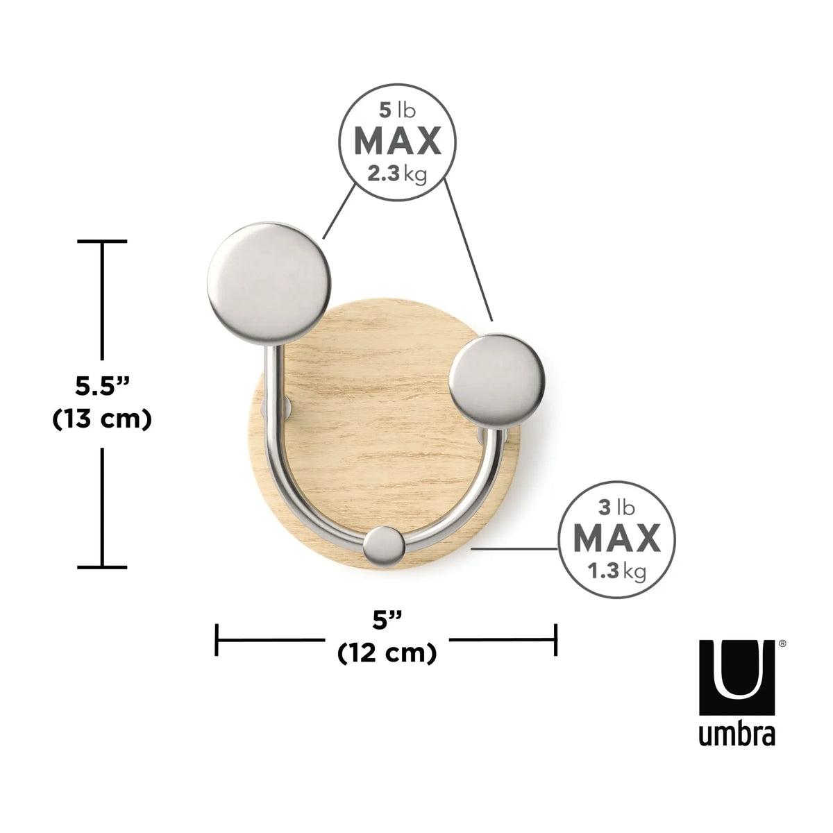 Umbra Melody Valet naulakko natural - Laatukaluste
