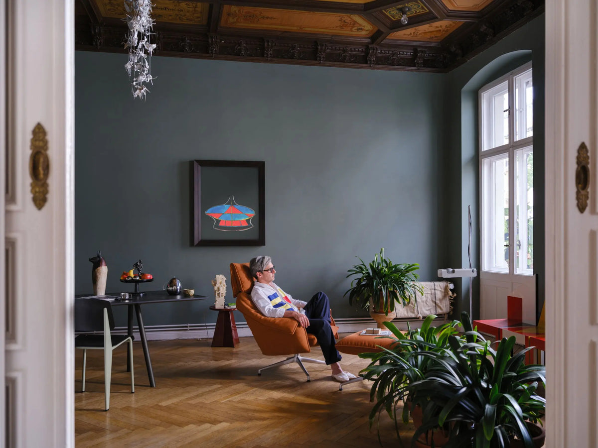 Vitra Bascule Highback nojatuoli+rahi alumiini/Hola terracotta Vitra