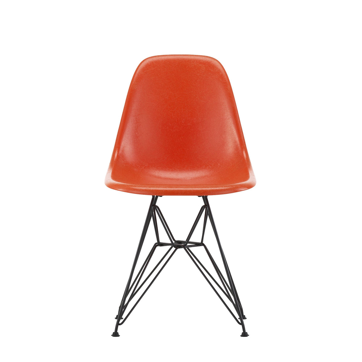 Vitra Eames DSR Fiberglass musta/red orange - Laatukaluste