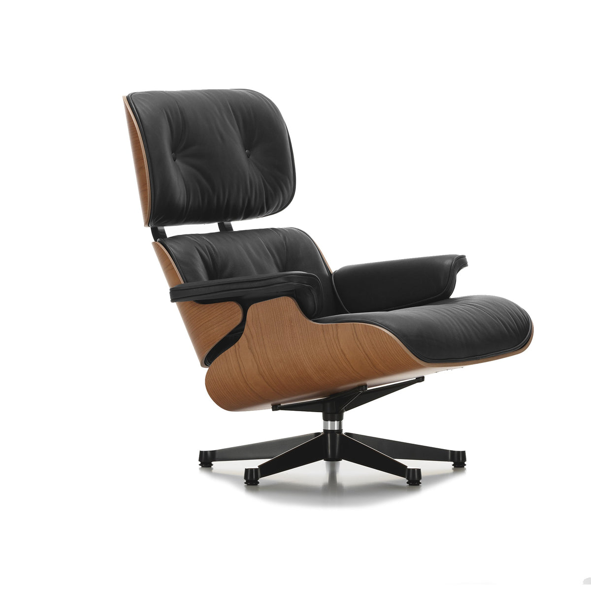 Vitra Eames Lounge Chair kirsikka/musta nahka - Laatukaluste