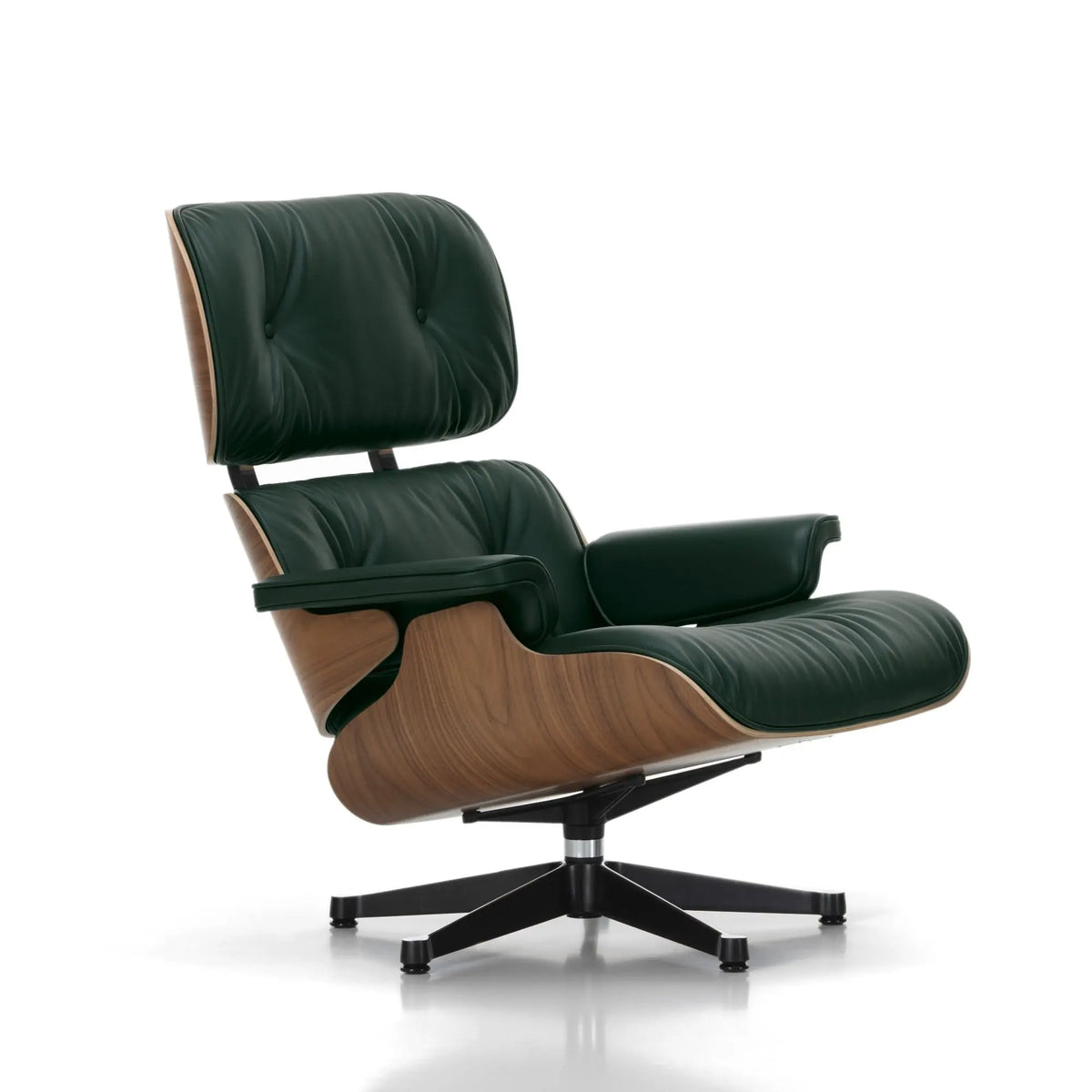 Vitra Eames Lounge Chair pähkinä/vihreä nahka Vitra