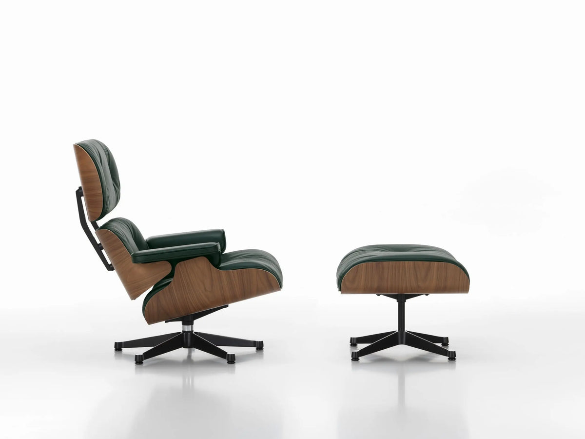 Vitra Eames Lounge Chair pähkinä/vihreä nahka Vitra