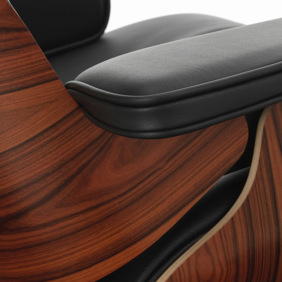 Vitra Eames Lounge Chair palisanteri/musta nahka myymälämalli Vitra