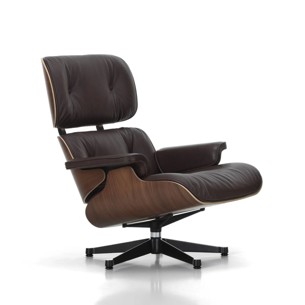 Vitra Eames Lounge Chair tumma pähkinä/ruskea nahka Vitra