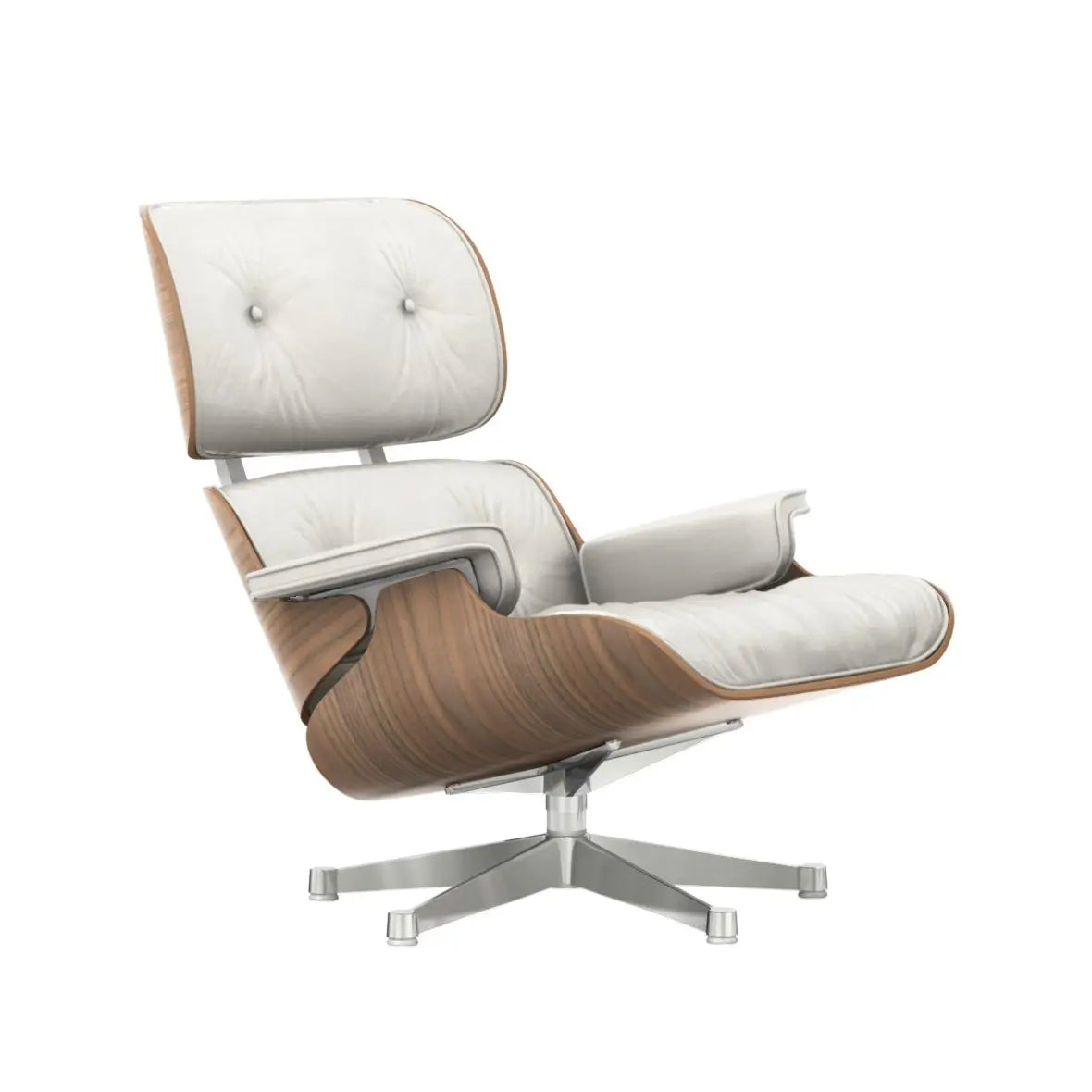 Vitra Eames Lounge Chair valkolakattu pähkinä/valkoinen nahka Vitra