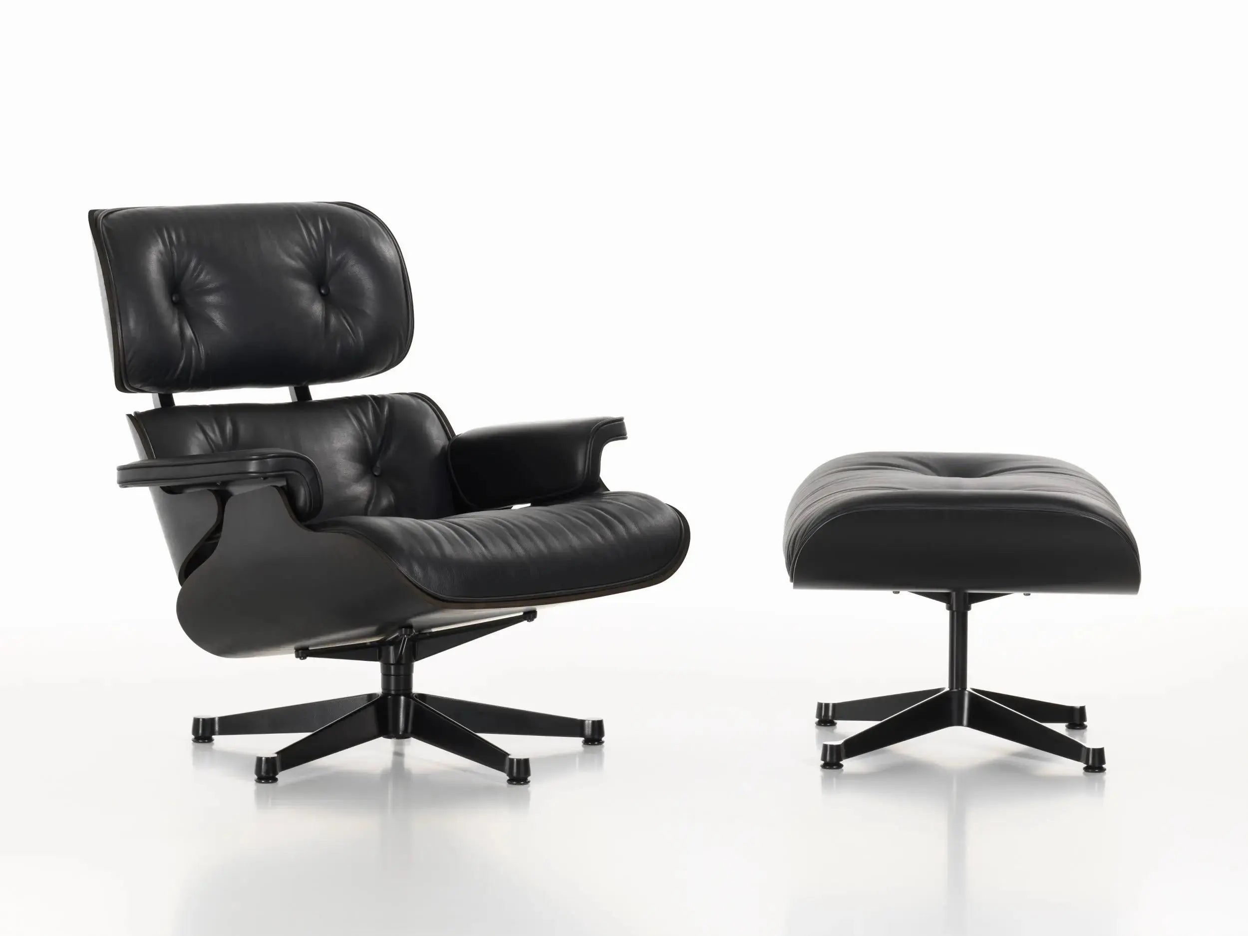Vitra Eames Lounge Ottoman rahi musta saarni/musta nahka Vitra