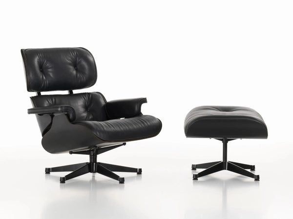 Vitra Eames Lounge Ottoman rahi musta saarni/musta nahka Vitra