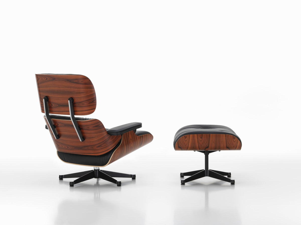 Vitra Eames Lounge Ottoman rahi palisanteri/musta nahka myymälämalli Vitra