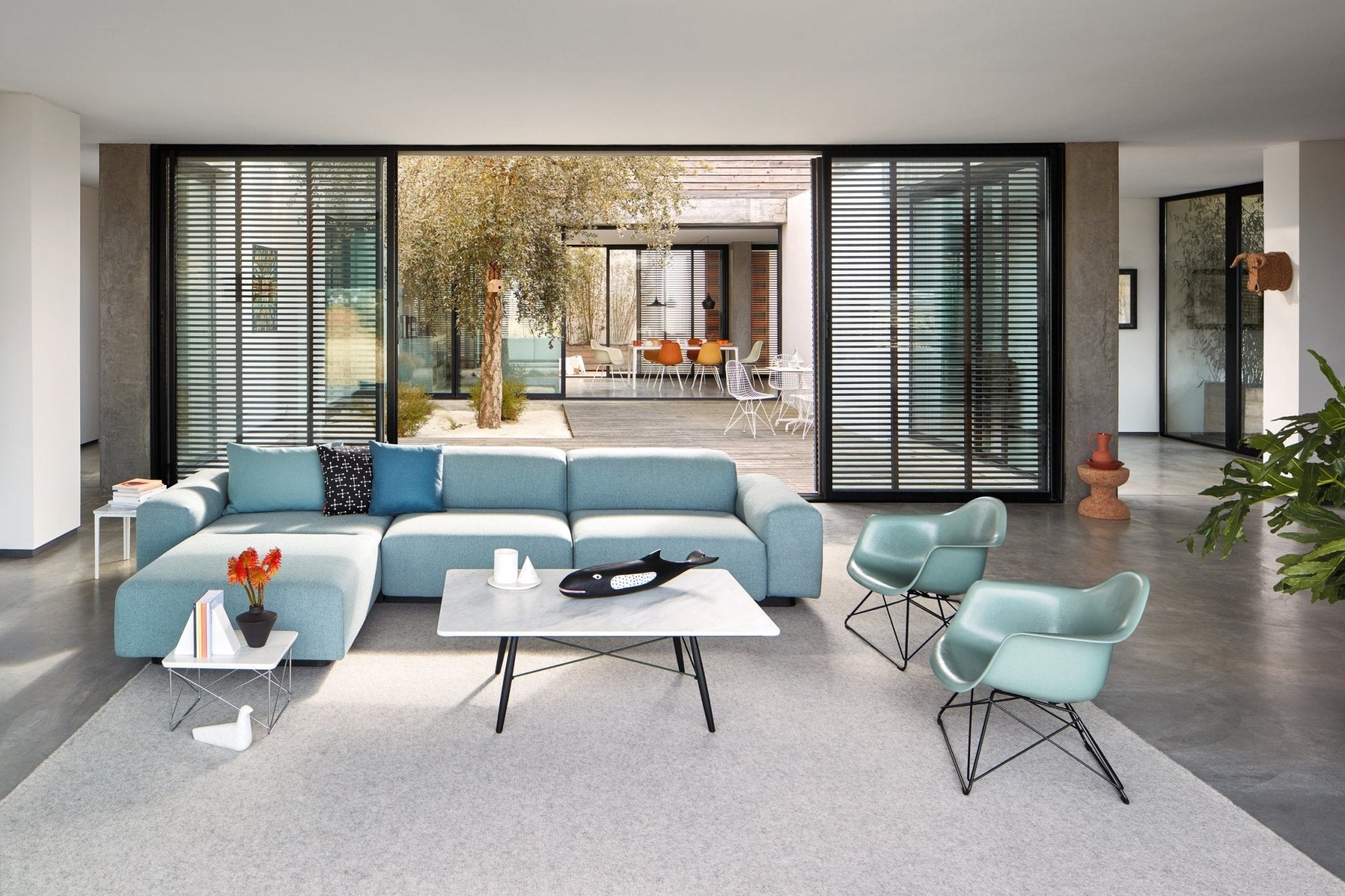 Vitra Eames sohvapöytä 76x76 musta/valkoinen marmori - Laatukaluste