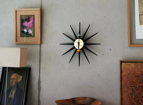 Vitra Nelson Sunburst kello musta/messinki - Laatukaluste