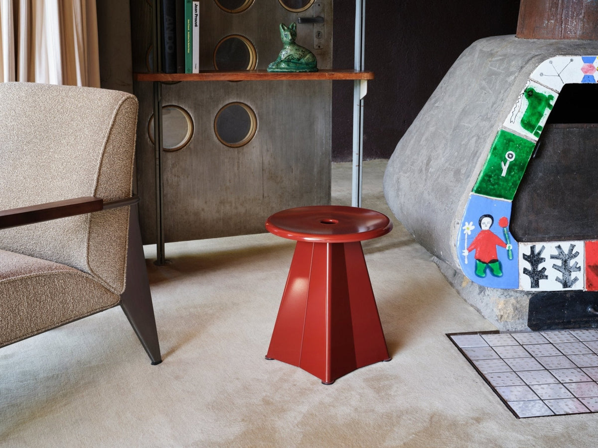 Vitra Tabouret Métallique jakkara japanese red - Laatukaluste