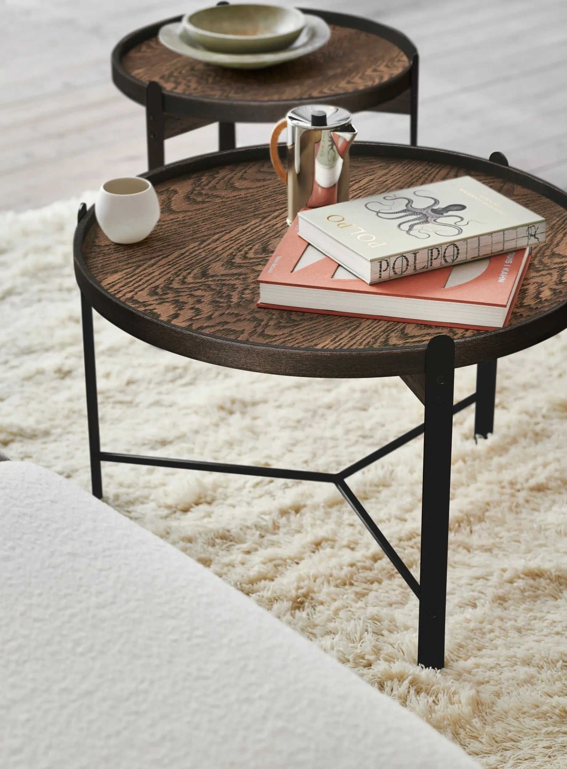 Warm Nordic Compose sohvapöytä 70cm tumma tammi/messinki Warm Nordic