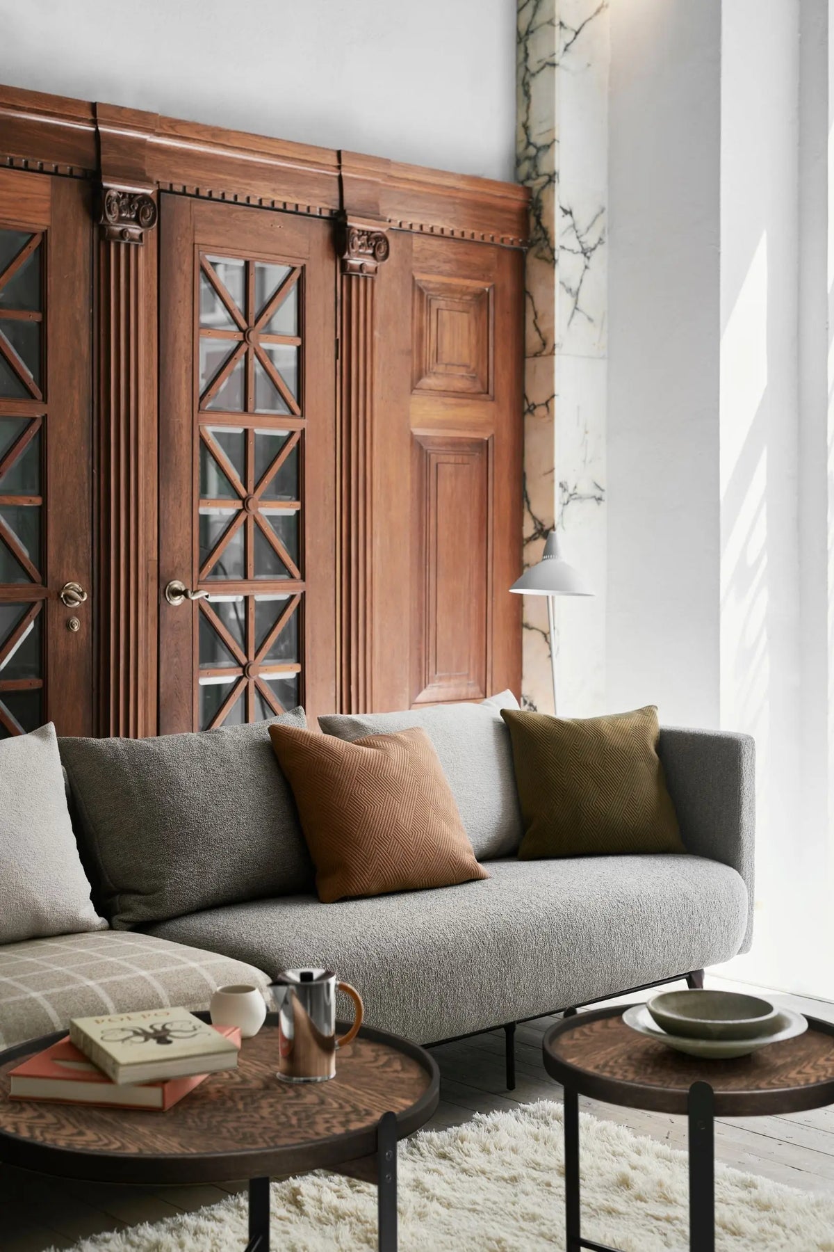 Warm Nordic Compose sohvapöytä 70cm tumma tammi/messinki Warm Nordic