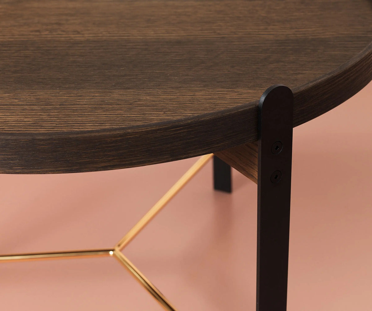 Warm Nordic Compose sohvapöytä 70cm tumma tammi/messinki Warm Nordic