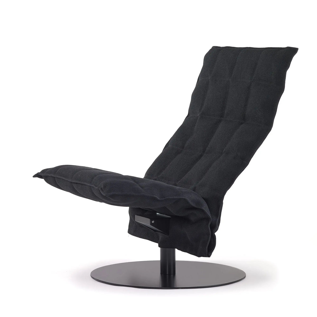 Woodnotes K-tuoli kapea, pyörivä musta laippajalka, musta Woodnotes