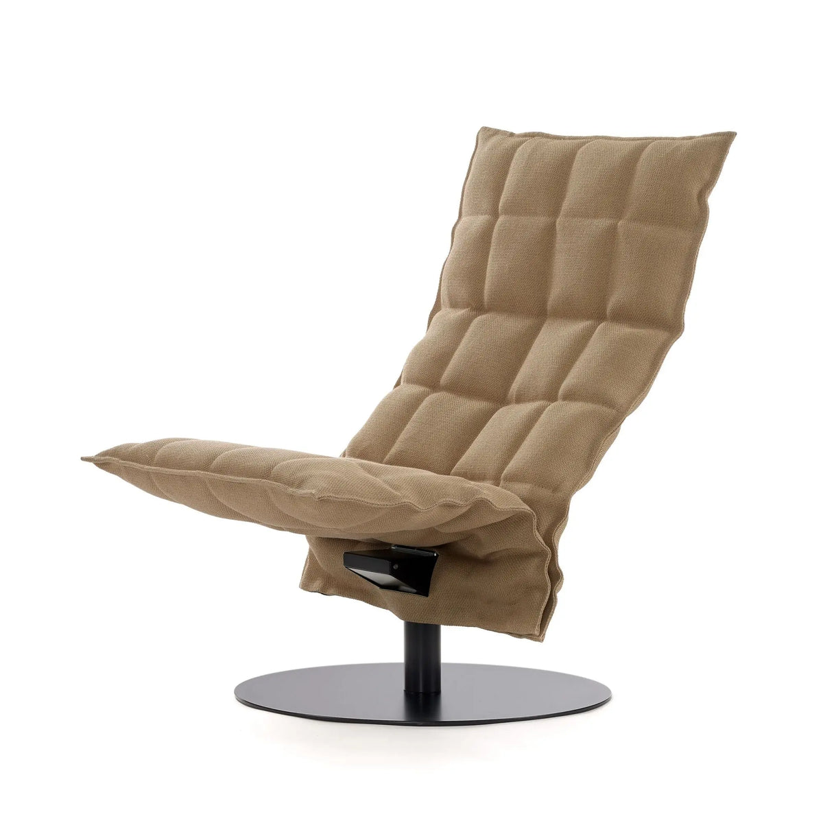 Woodnotes K-tuoli kapea, pyörivä musta laippajalka, natural Woodnotes