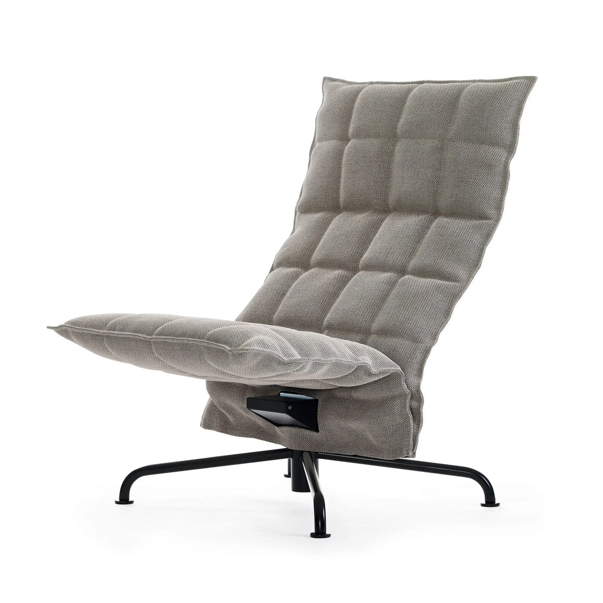 Woodnotes K-tuoli kapea, pyörivä musta ristikkojalka, kitti-musta Woodnotes