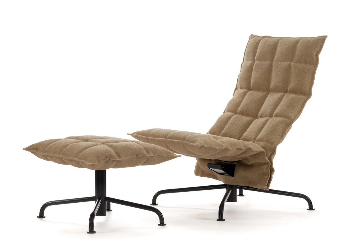 Woodnotes K-tuoli kapea, pyörivä musta ristikkojalka, natural Woodnotes