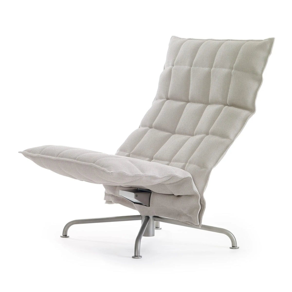 Woodnotes K-tuoli leveä, pyörivä ristikkojalka, kitti-valkoinen Woodnotes