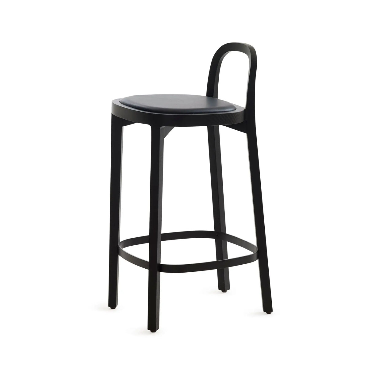 Woodnotes Siro baarituoli musta/musta nahka Woodnotes