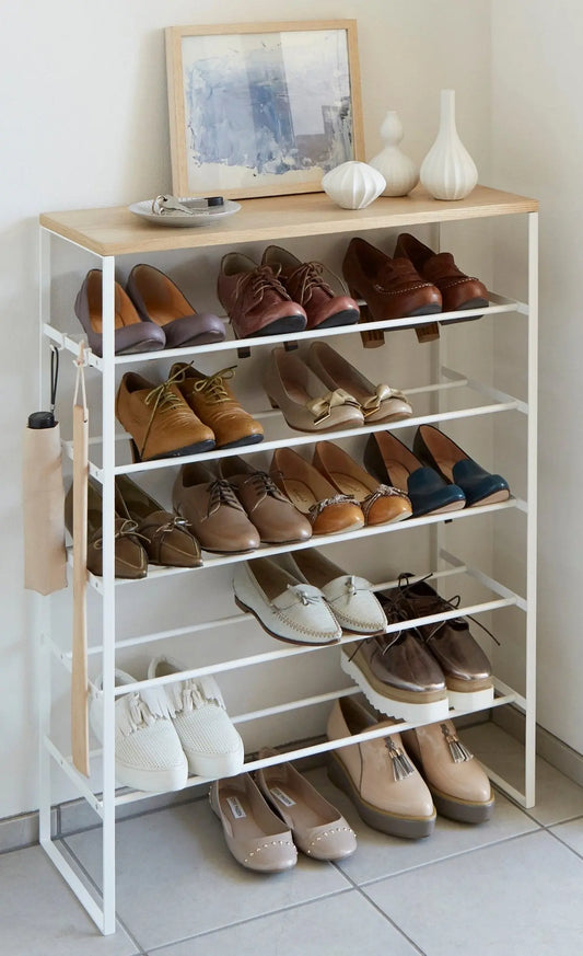 Yamazaki Tower kenkähylly puukannella valkoinen - Laatukaluste