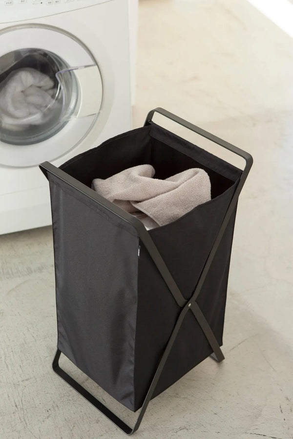 Yamazaki Home Laundry Basket Clothes Basket Liner | Steel Cotton, Alloy, White, L Yamazaki Home Laundry Basket Clothes Basket Liner | Steel Cotton, Alloy, White, L