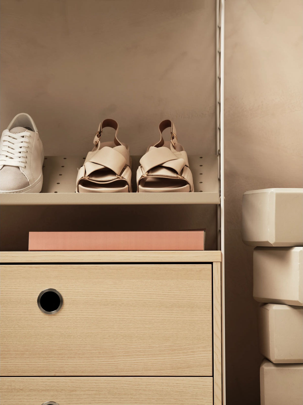 String System shoe shelf metal 58x30 beige