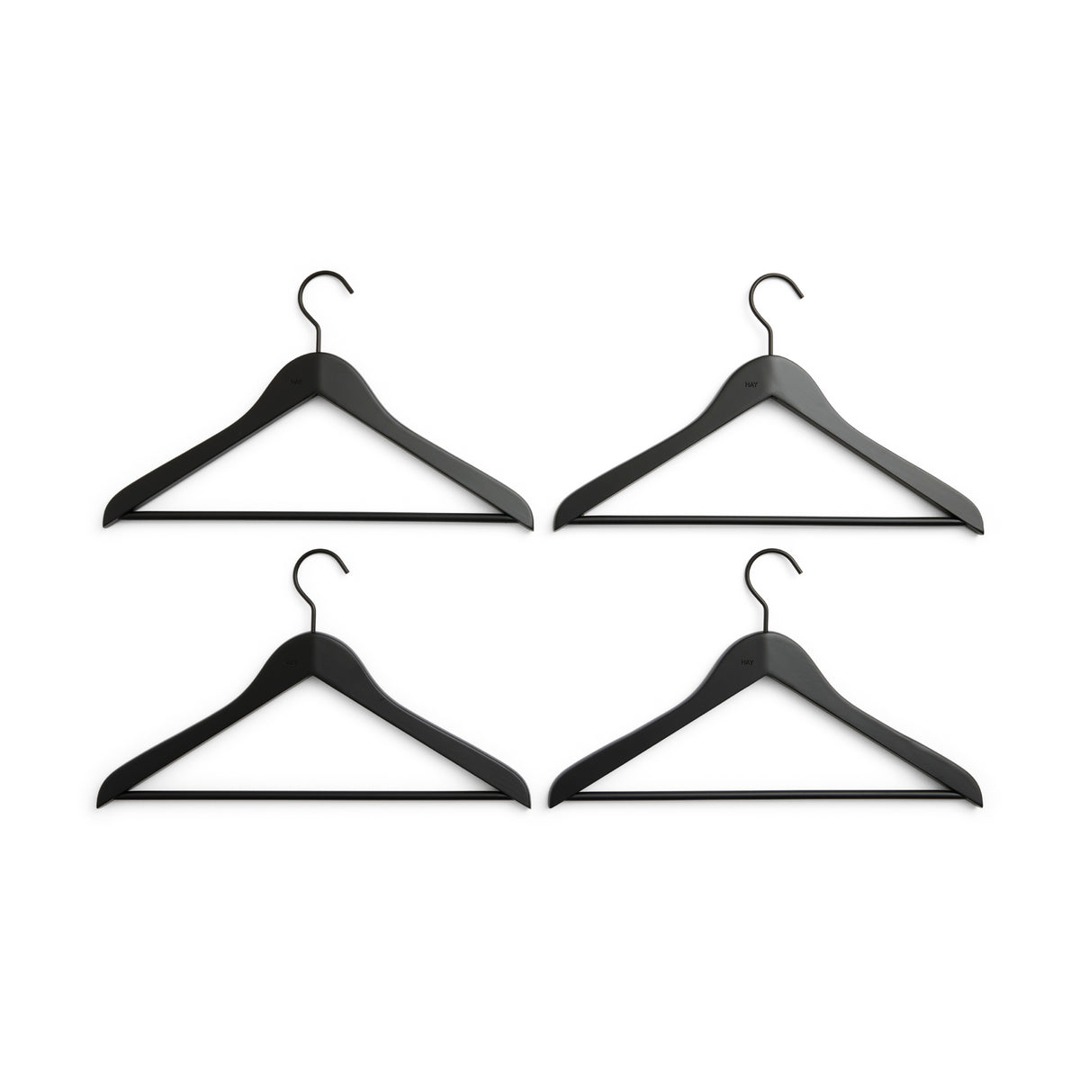HAY Smooth Coat Slim Hanger with bar / 4 pcs black