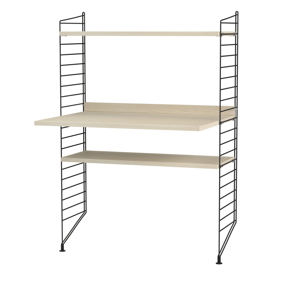 String System Workspace H kokonaisuus saarni/musta String Furniture