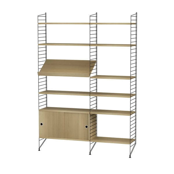 String System Livingroom H kokonaisuus tammi/musta String Furniture