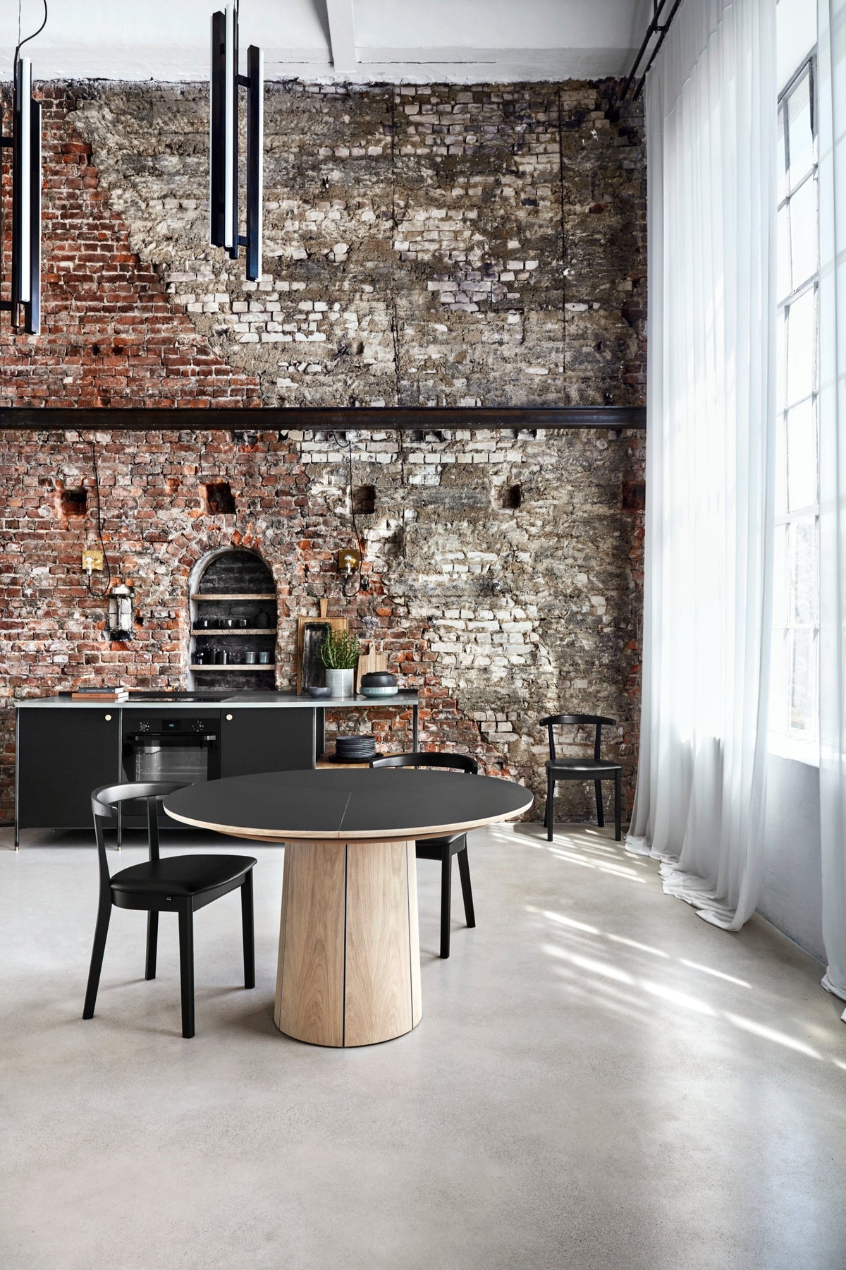 Skovby #52 tuoli musta/musta nahka Skovby