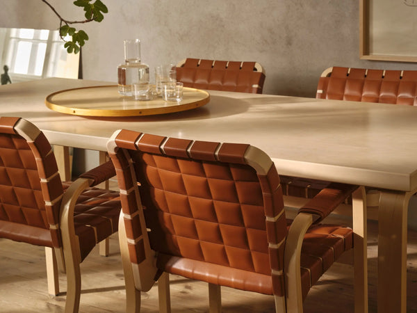 Artek 45 nojatuoli nahka Elegance konjakki/koivu/nahkapunos Artek