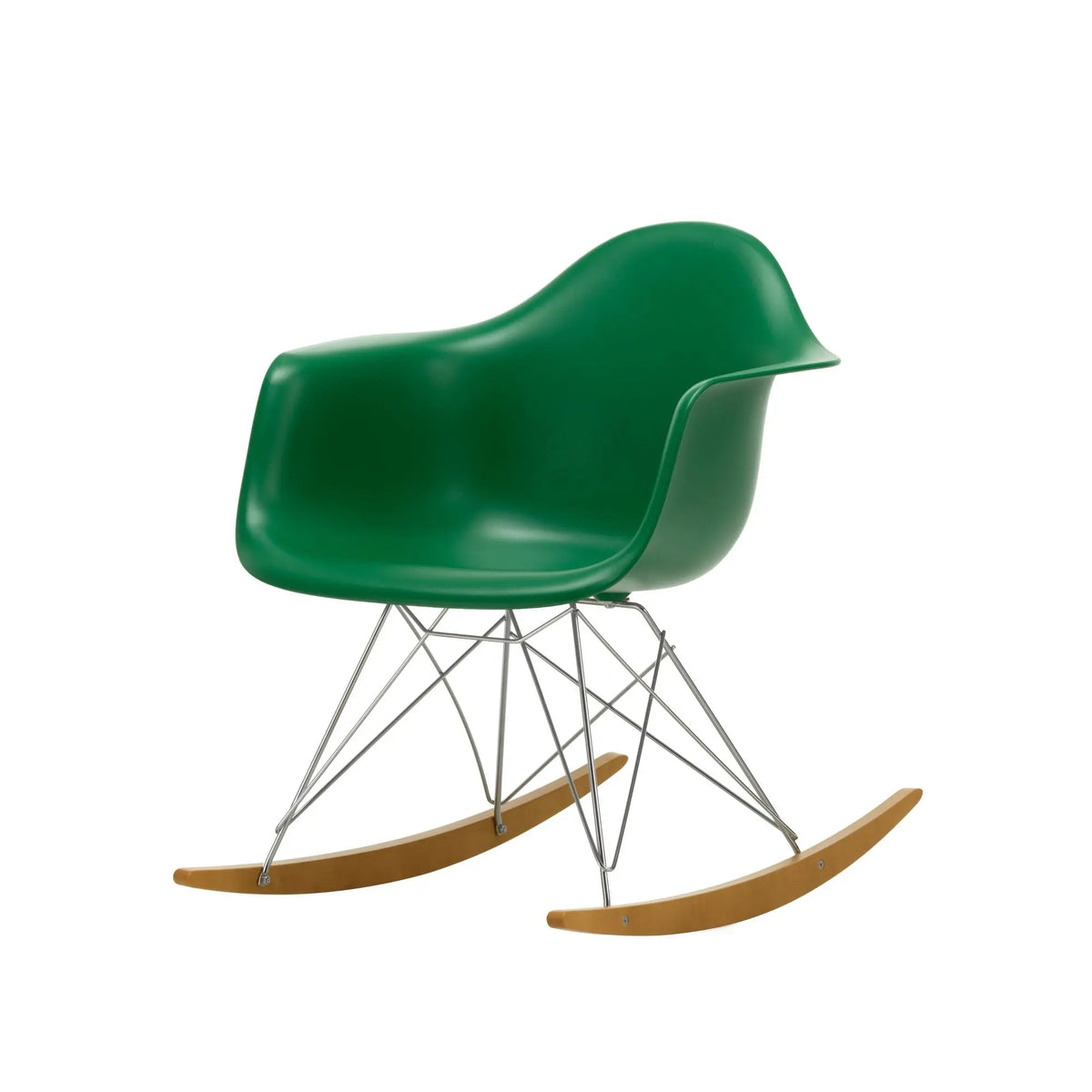 Vitra Eames RAR keinutuoli RE vihreä/vaahtera Vitra