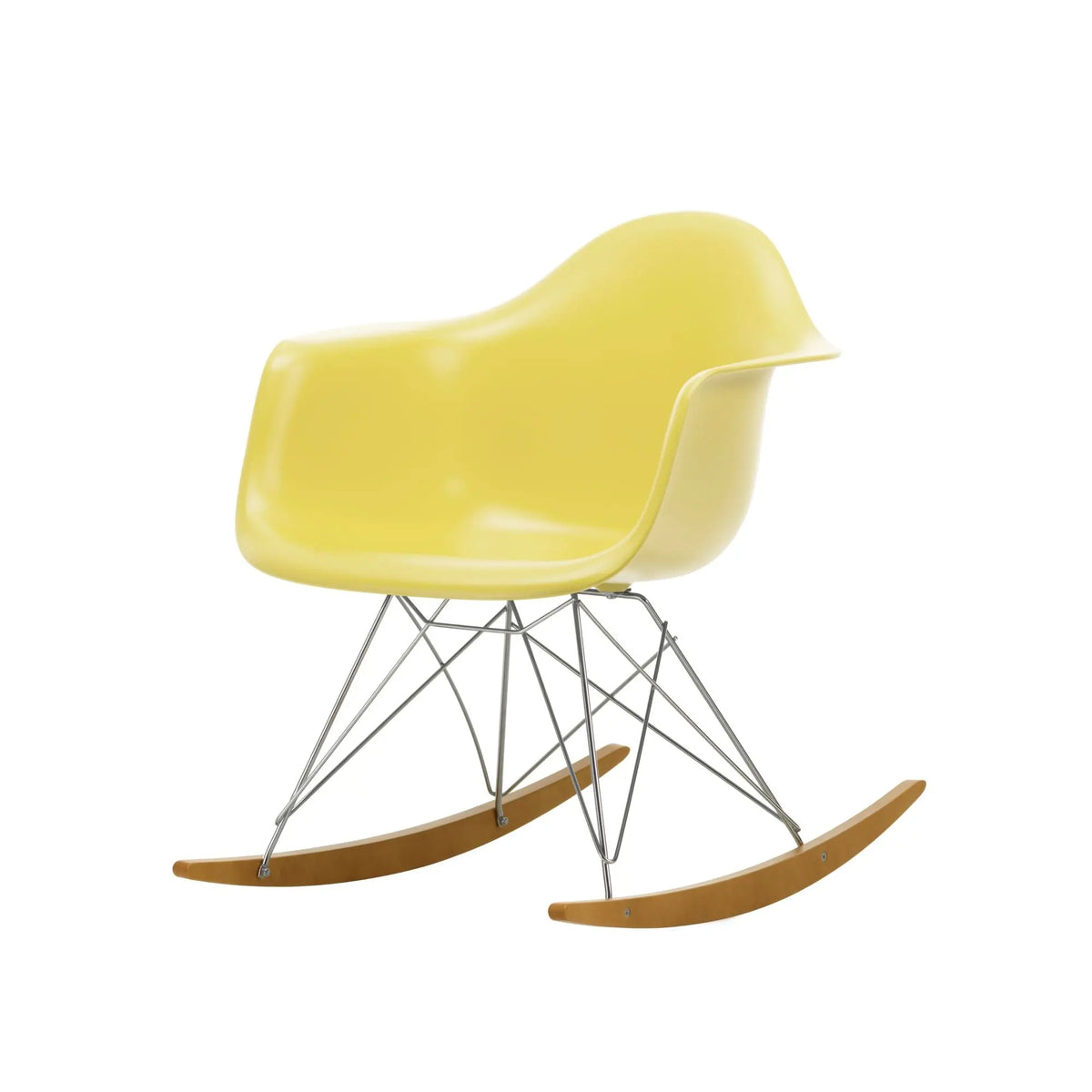 Vitra Eames RAR keinutuoli RE sitruunankeltainen/vaahtera Vitra