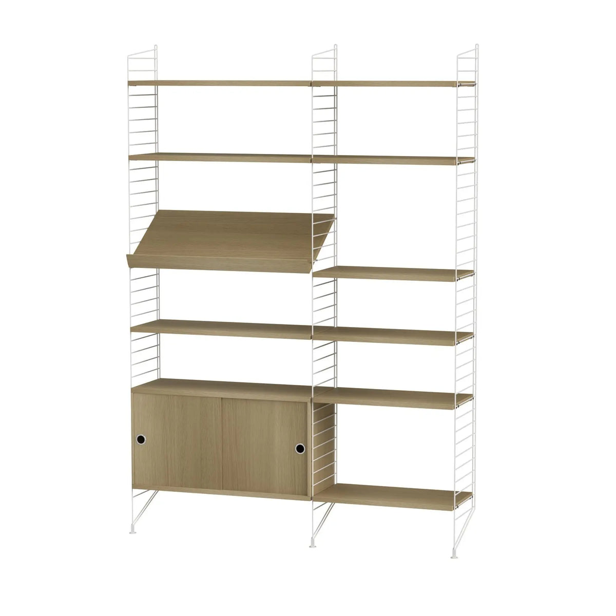 String System Livingroom H kokonaisuus tammi/valkoinen String Furniture