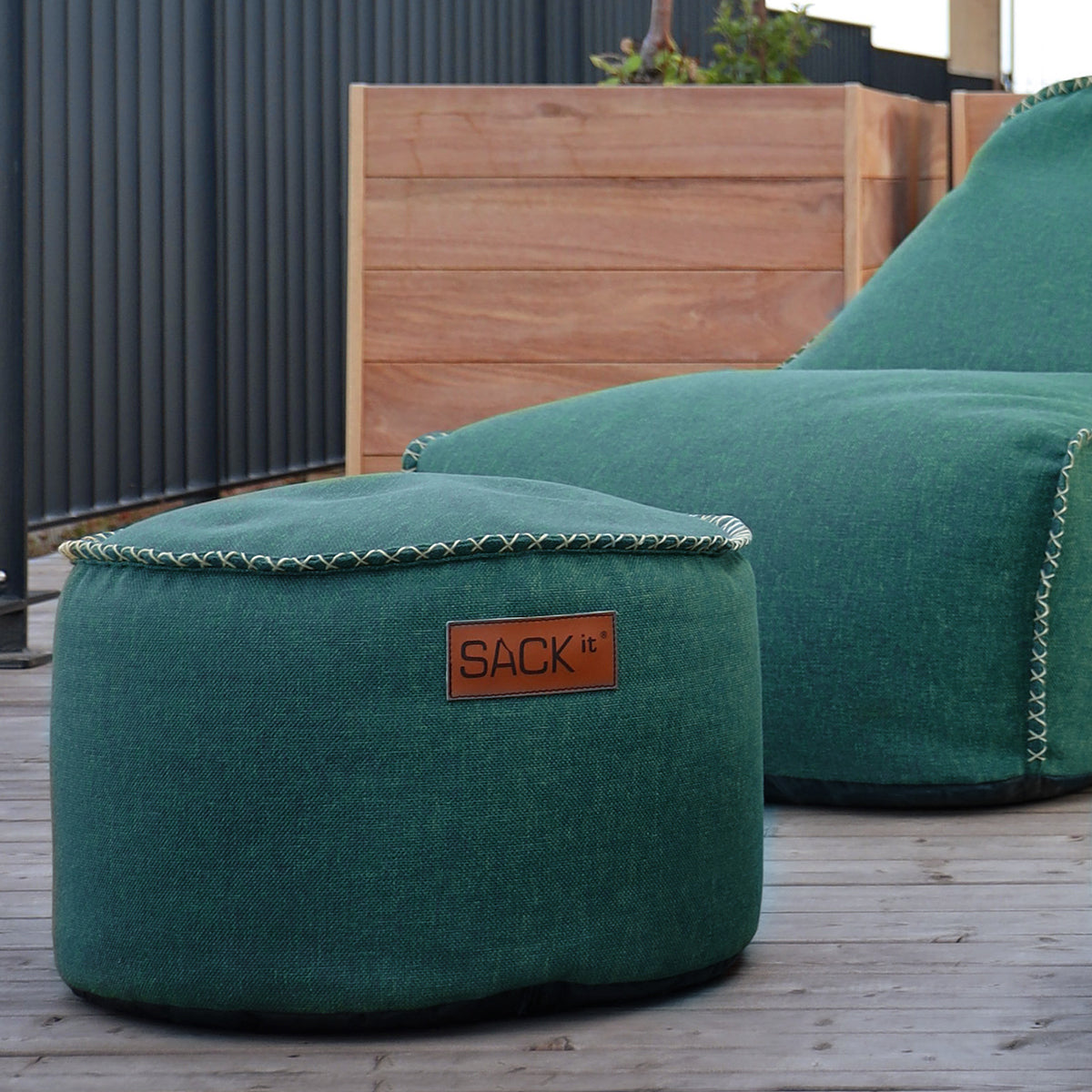 SACKit Cobana pouf petrol melange