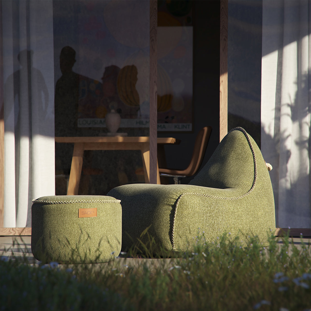 SACKit Cobana pouf olive green