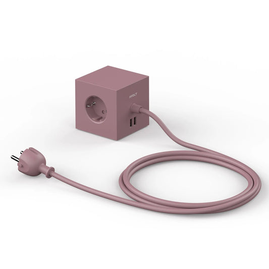 Avolt Square 1 USB jatkojohto punainen - Laatukaluste