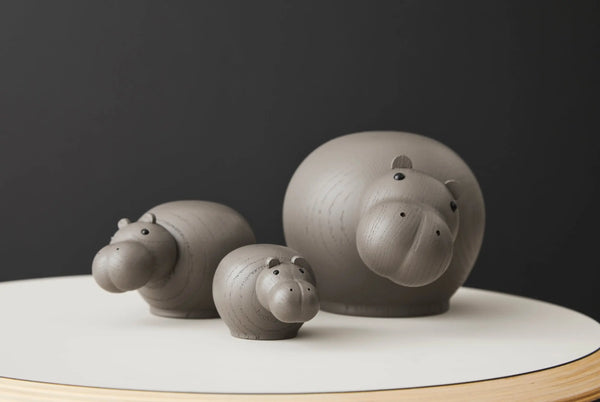 WOUD Hibo Hippopotamus pieni taupe WOUD